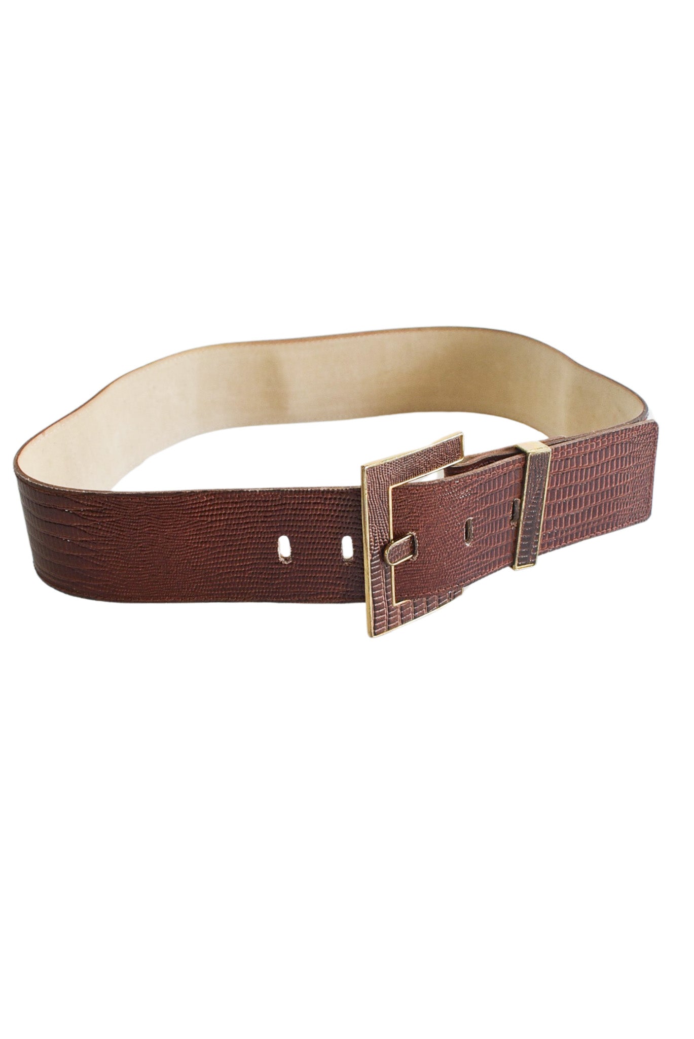 Vintage leather chunky belt