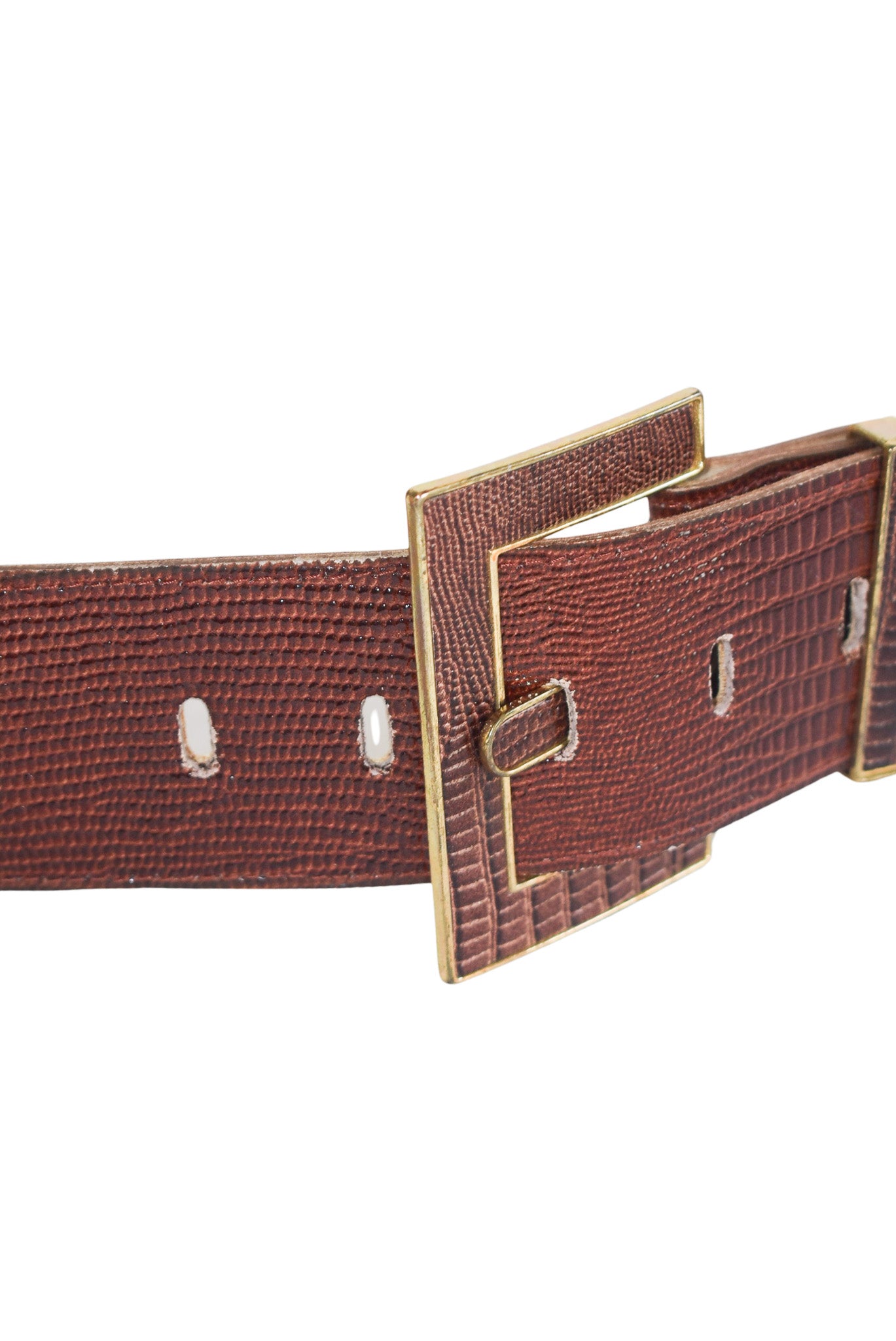 Vintage leather chunky belt