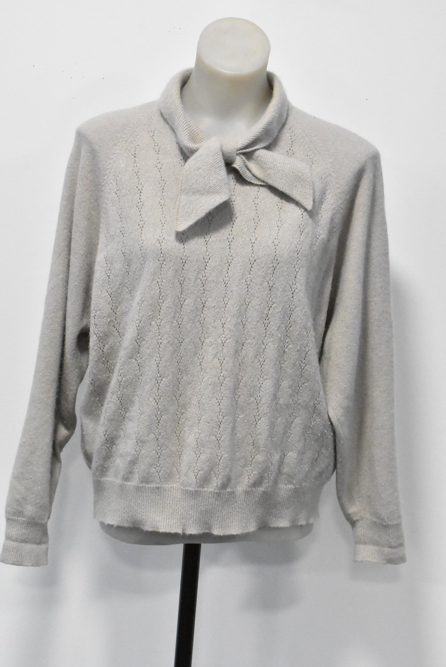 Glengyle beige angora & wool blend jumper, M