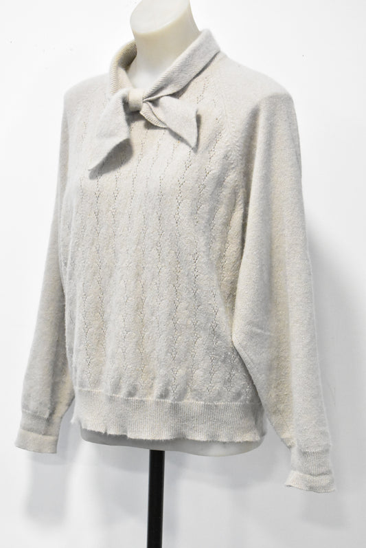 Glengyle beige angora & wool blend jumper, M