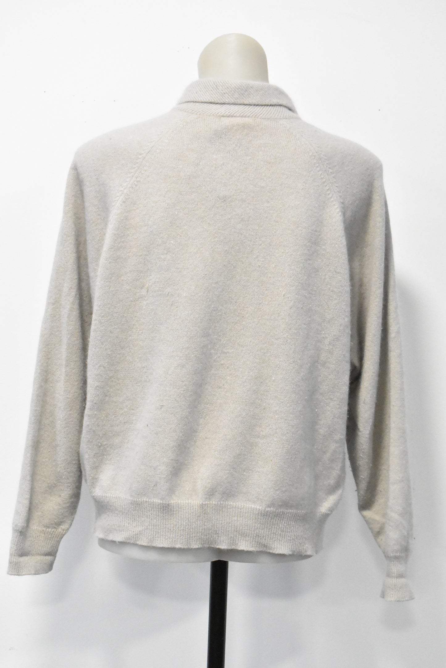 Glengyle beige angora & wool blend jumper, M