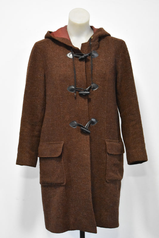 Carlson brown hooded wool coat, 12