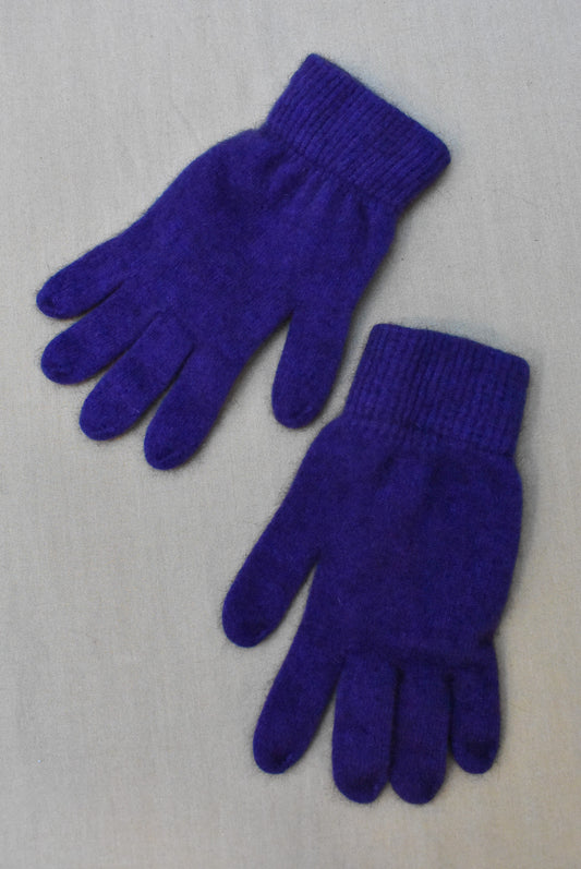 Purple possum merino gloves