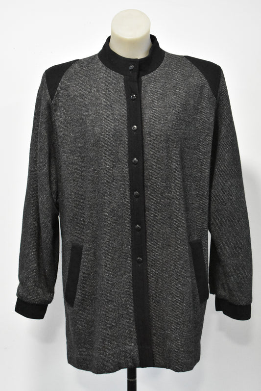 Sherwood grey wool cardigan/coat, 12