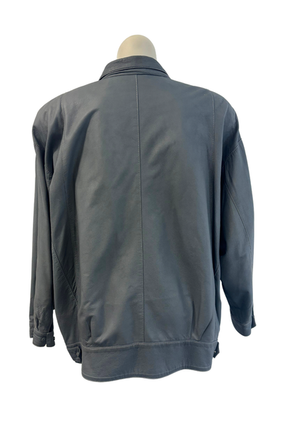 Marcol NZ made vintage lambskin grey leather jacket, 14