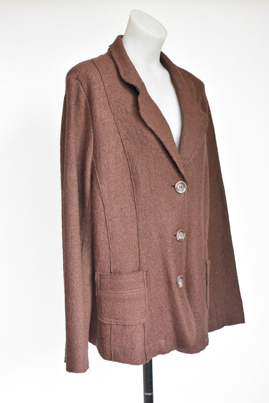 NEW Eve chocolate brown wool coat, size 48