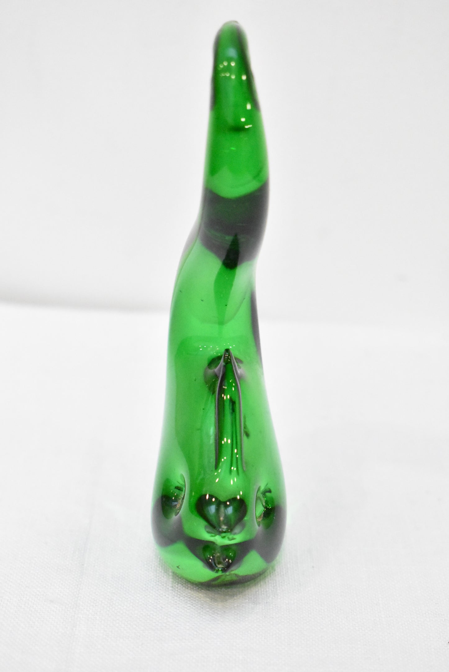 Vintage green art glass fish