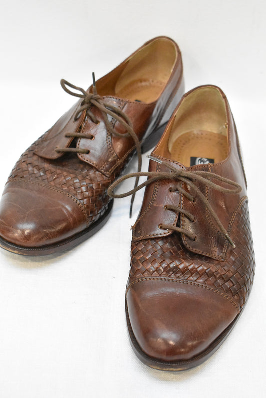 Leather derby lace-ups, 38