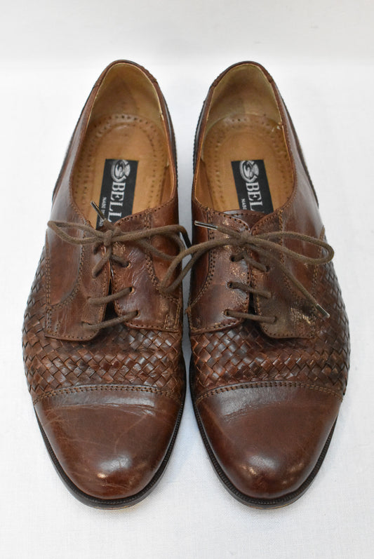 Leather derby lace-ups, 38