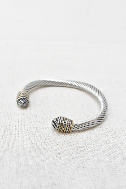 Silver and brass bangle
