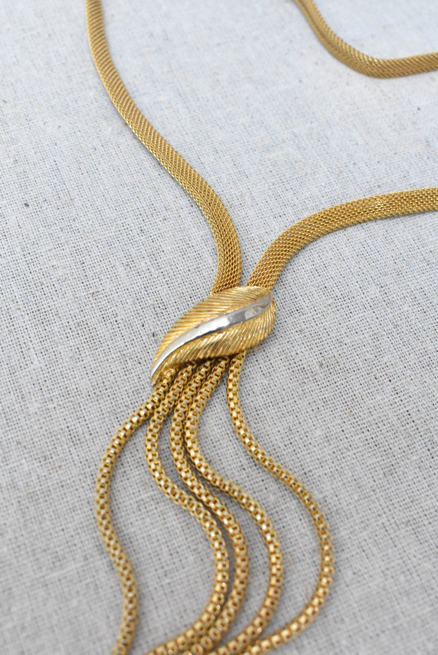 Vintage gold tassel necklace