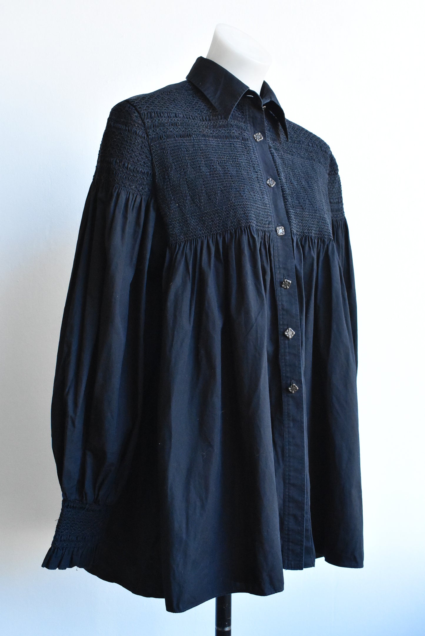 Bazar by Christian Lacroix shirred and gathered shirt, s/m