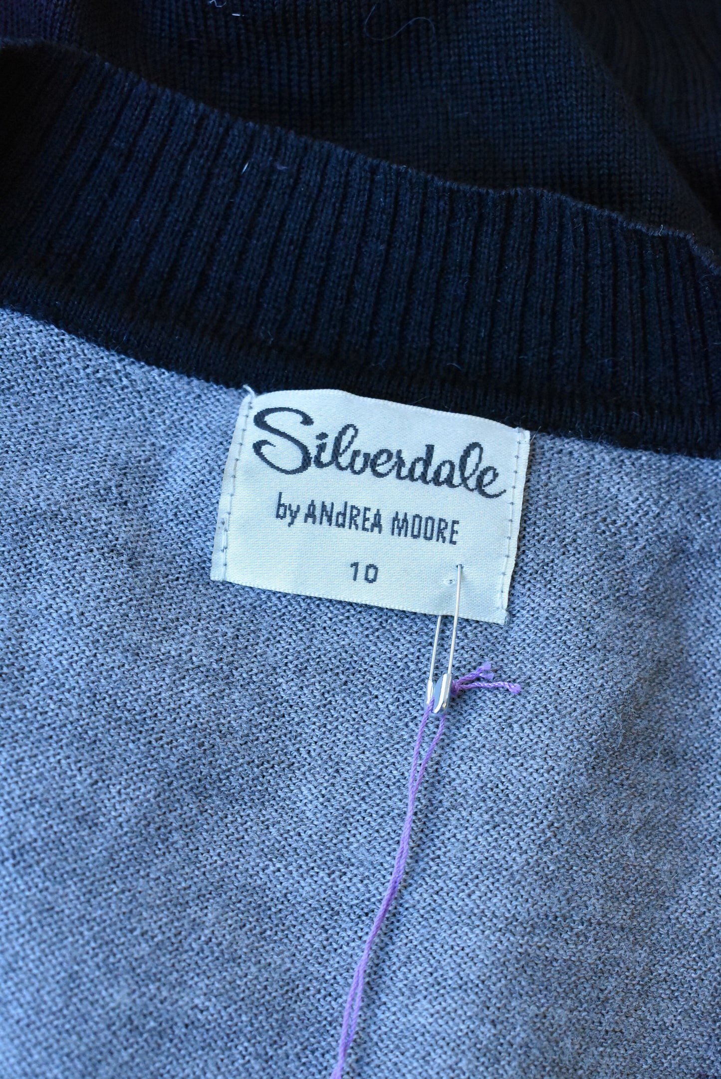Silverdale by Andrea Moore 100% merino three-toned tunic, size 10