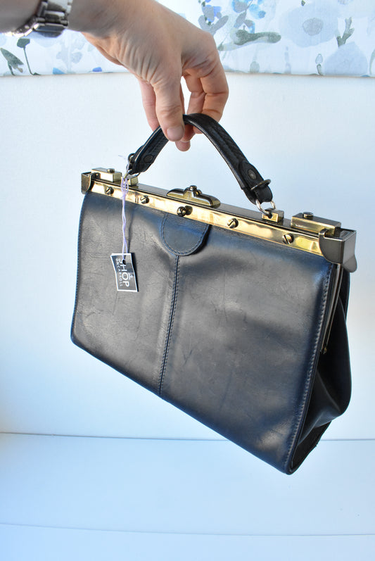 Florian (faux?) dark navy handbag