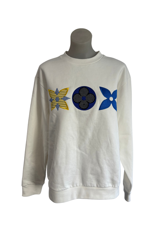 Louis Vuitton flower monogram embroidered jumper, L