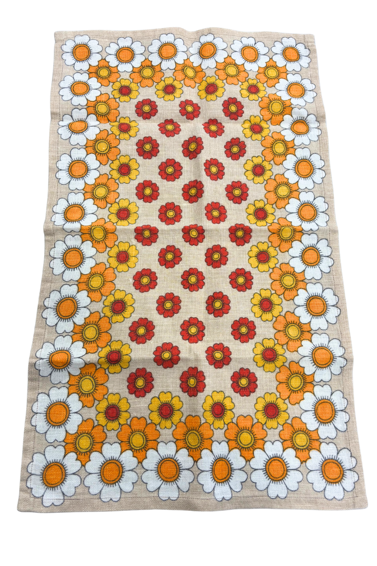 Vintage floral tea towel