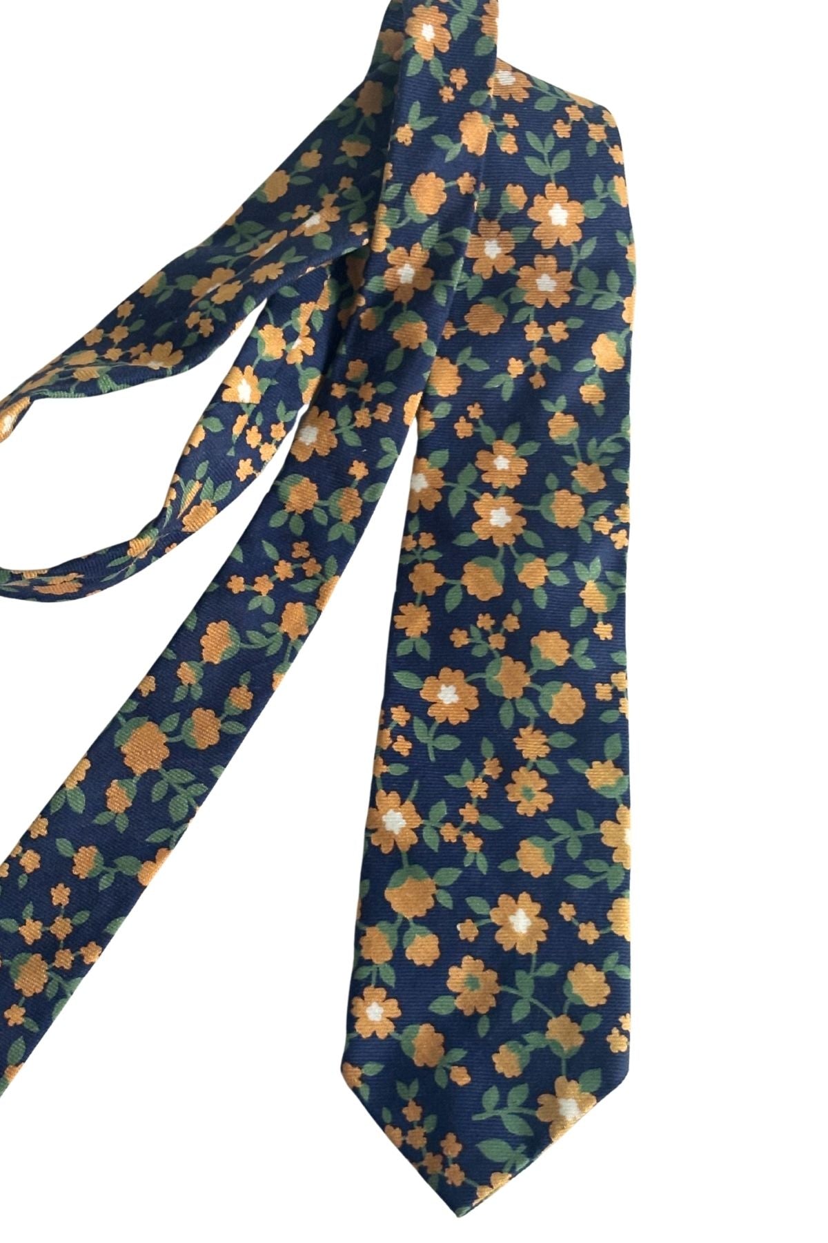 Blue + beige flowers tie