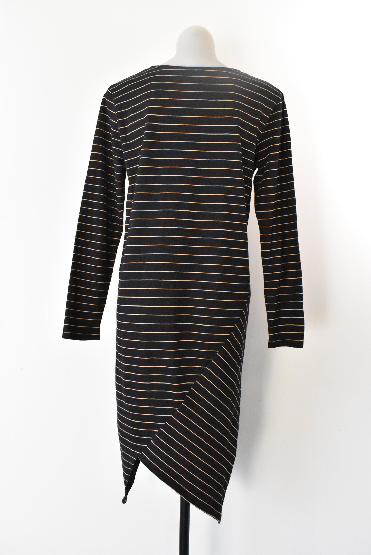 Moochi black & tan 100% cotton asymmetric dress, size S