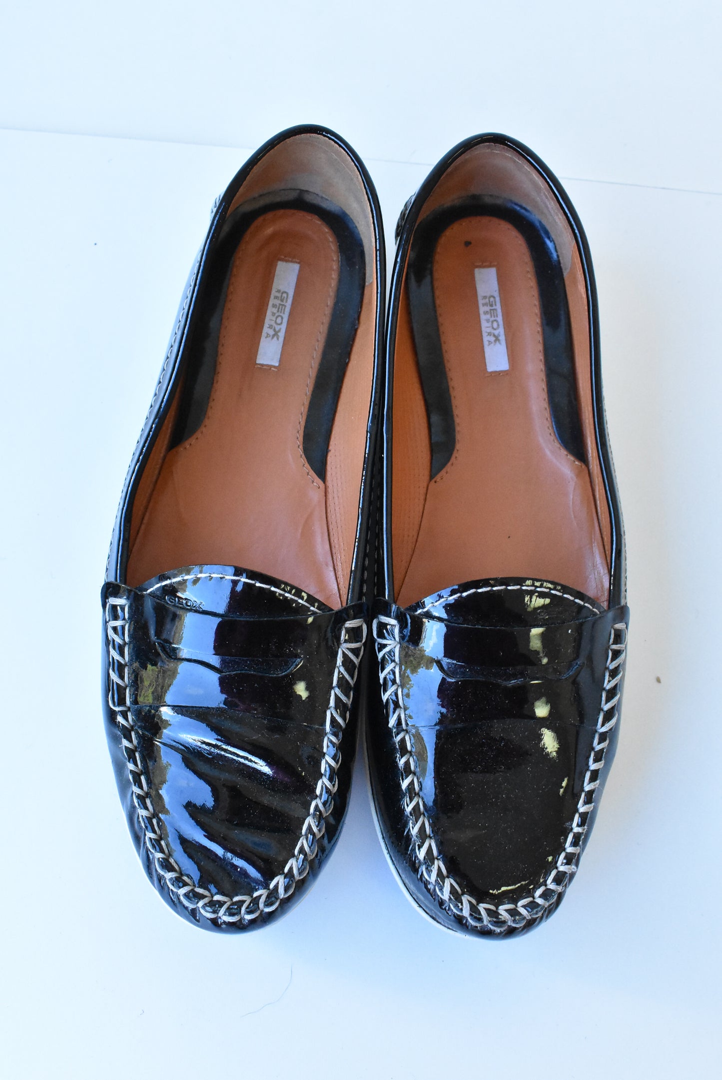 Geox Black patent leather shoes Sz 40