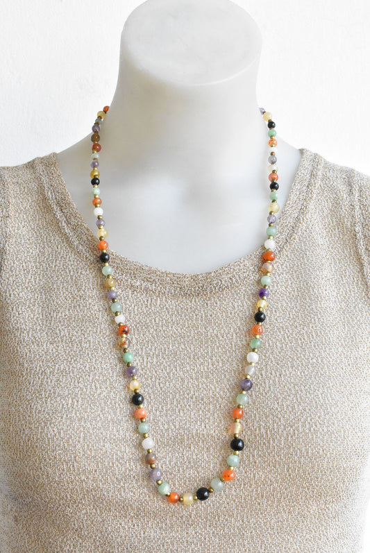 Vintage semiprecious bead necklace