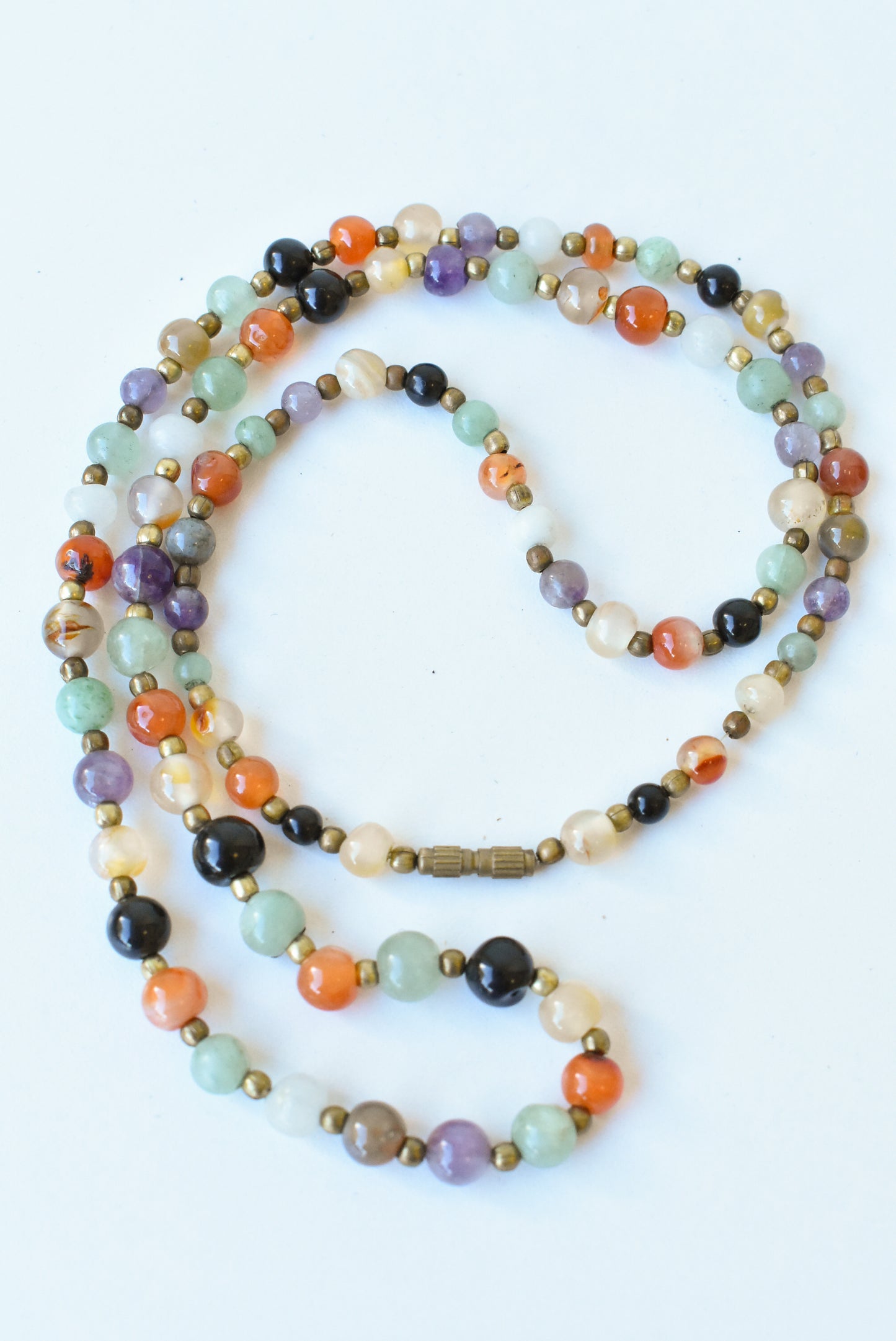 Vintage semiprecious bead necklace