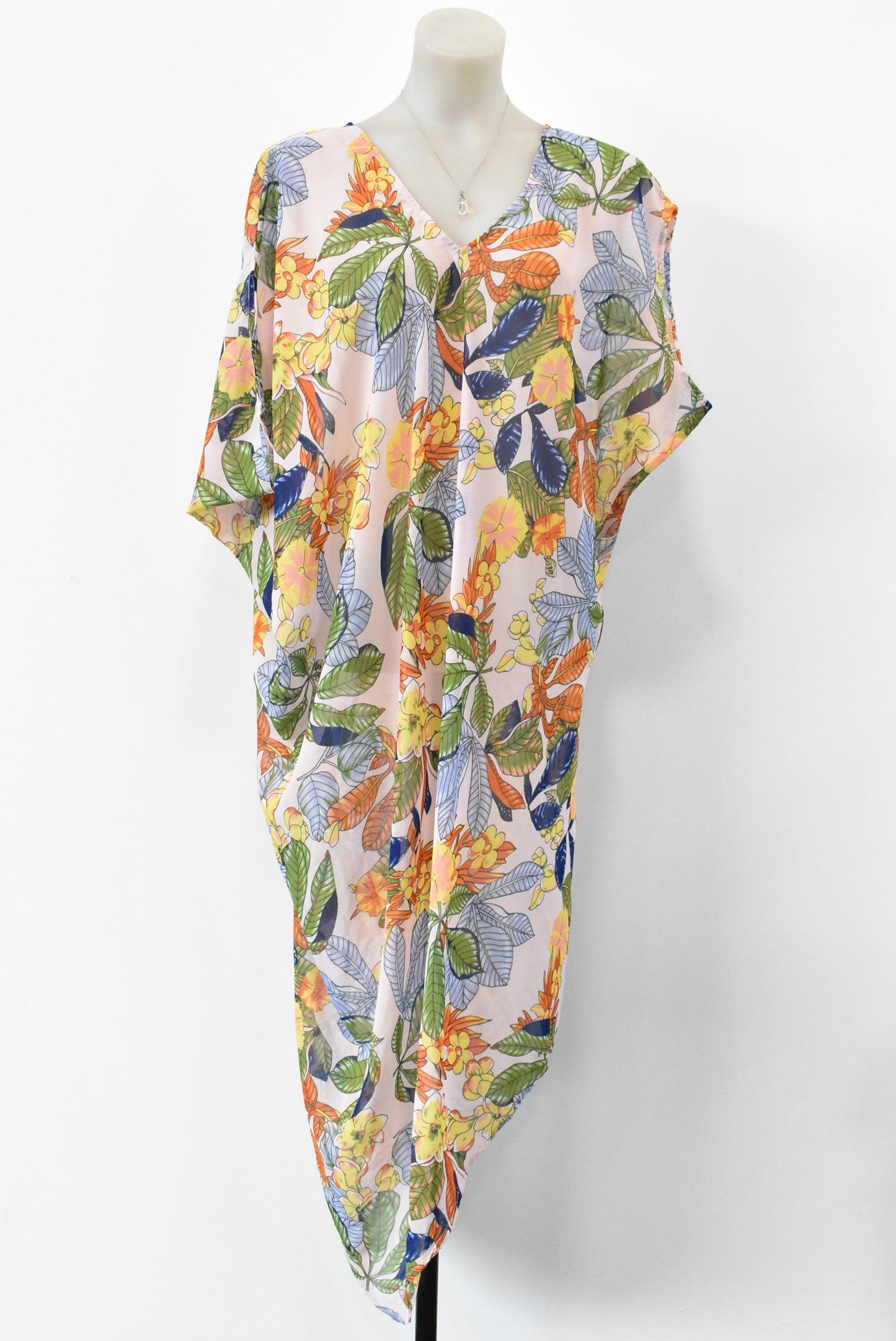 Faye tropical pattern beach cover up, size 12