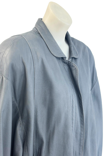 Marcol NZ made vintage lambskin grey leather jacket, 14