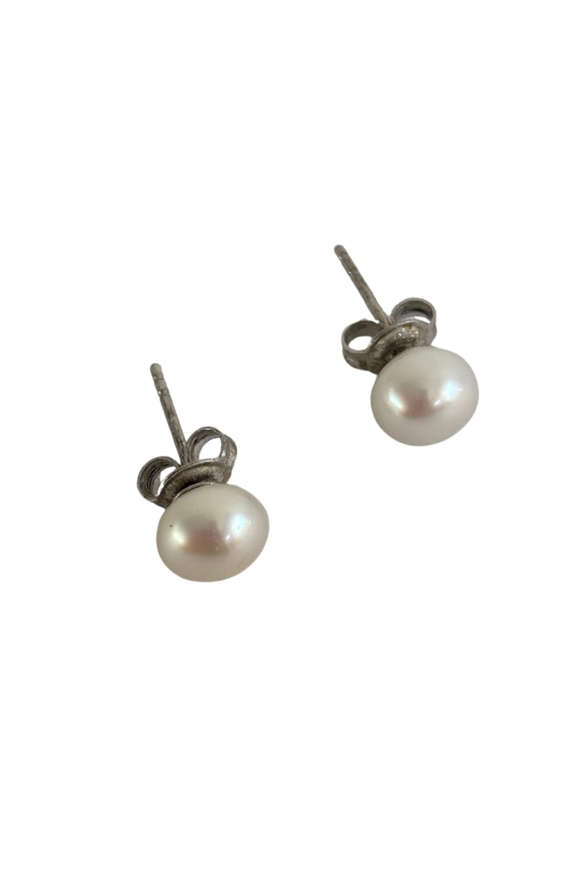 White pearl 925 stud earrings