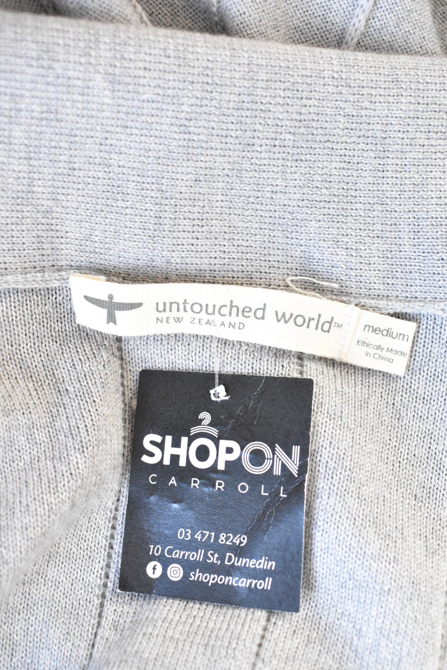 Untouched World ethically made 100% merino wool cardigan, size M