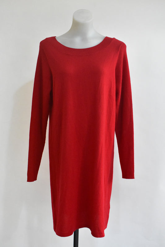 Workshop red merino sweater dress (size M)