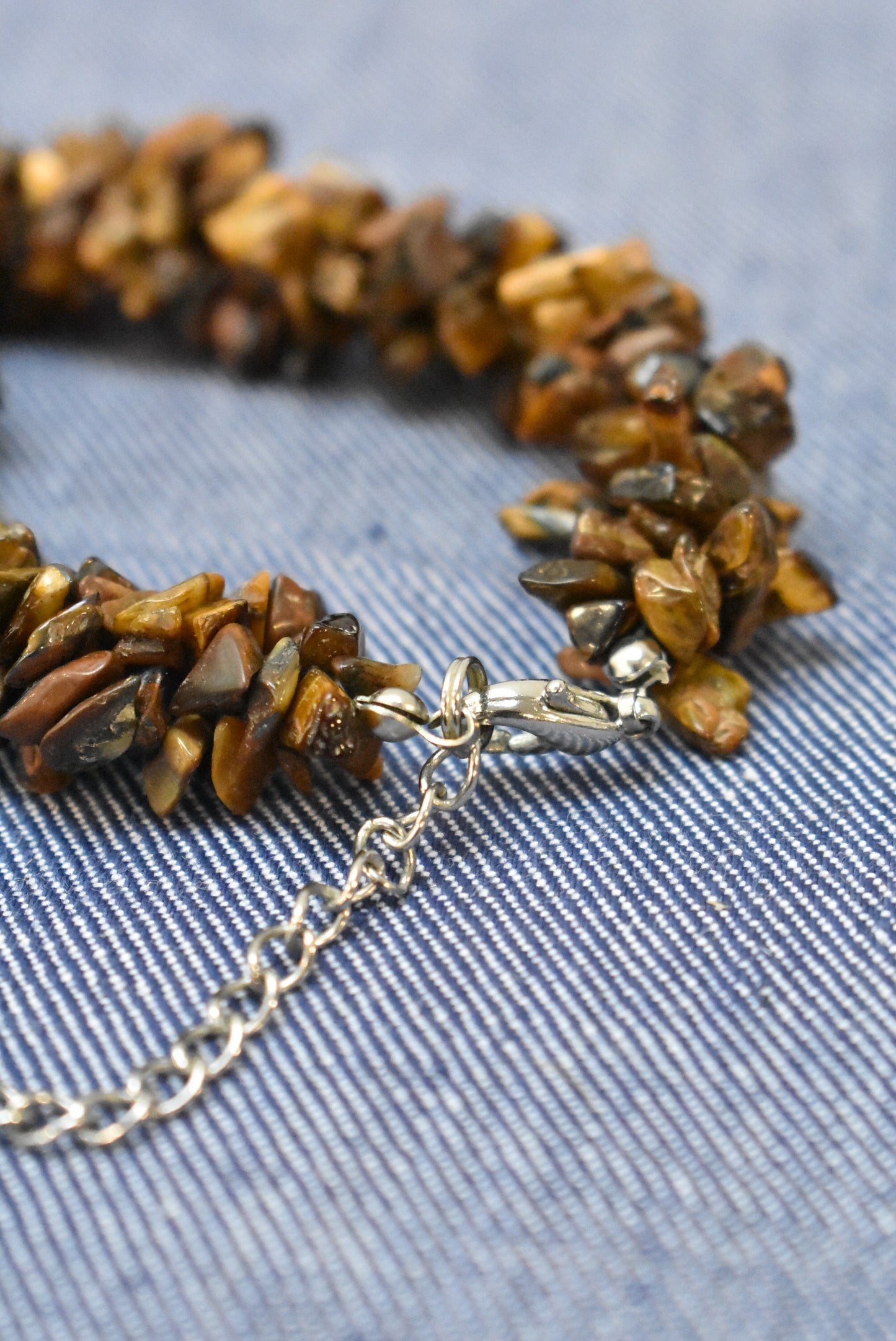 Tiger's eye chip bead necklace