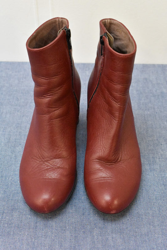 Wonder Burgundy leather ladies ankle boots, 37