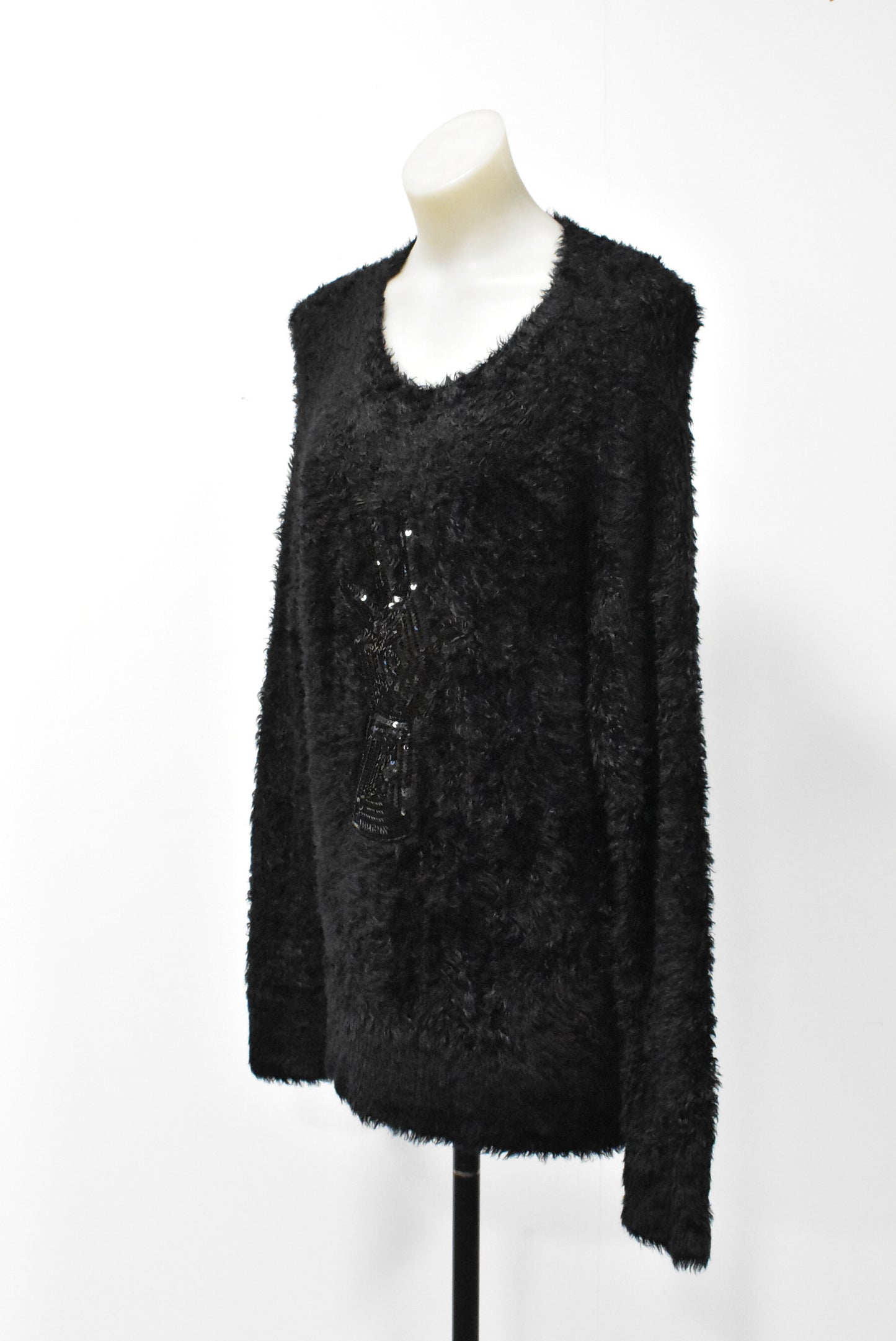 Karen Walker sequins and fluff jumper, 6 (oversized)