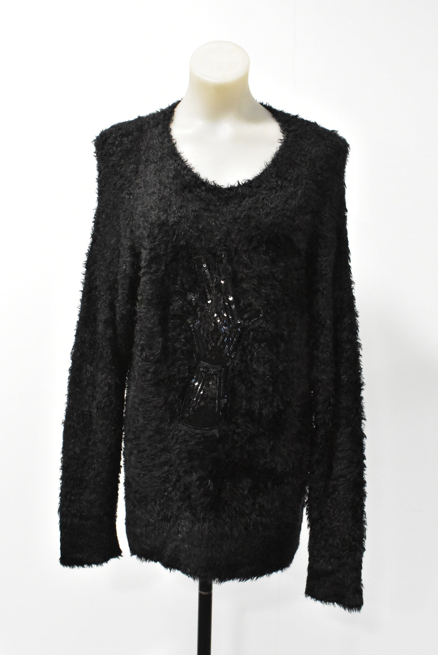 Karen Walker sequins and fluff jumper, 6 (oversized)