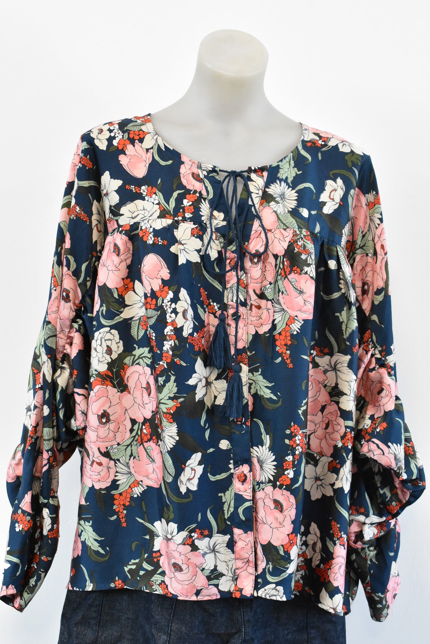 Charlo dolman and gathered sleeve floral top, M/L