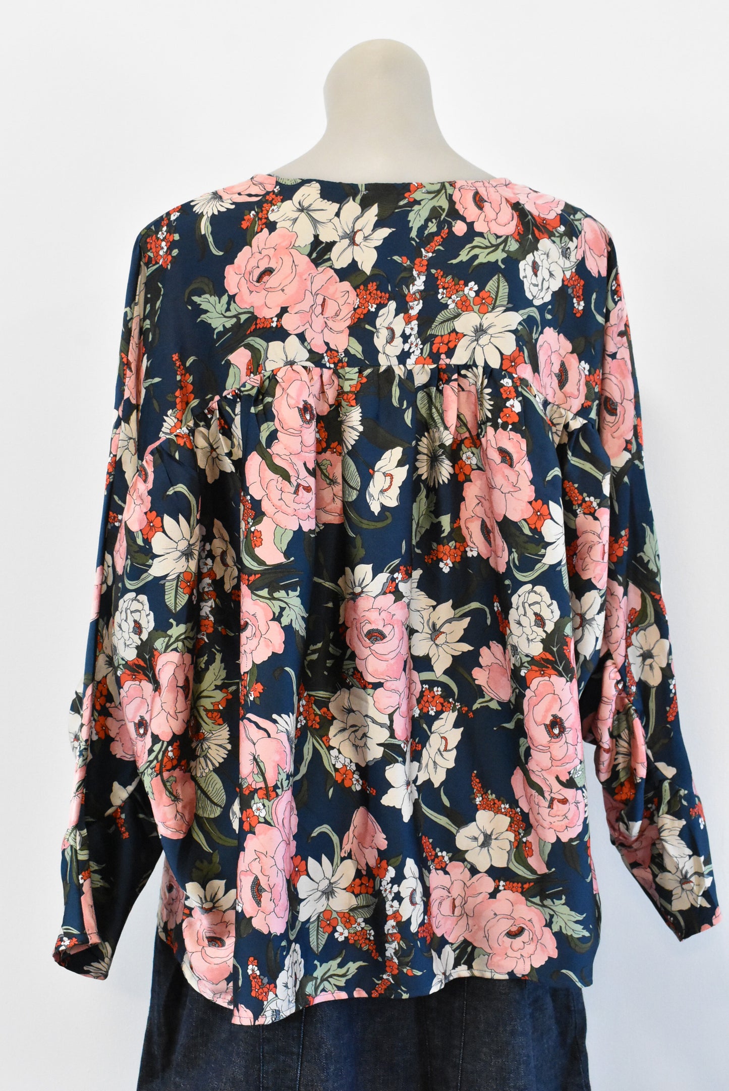 Charlo dolman and gathered sleeve floral top, M/L