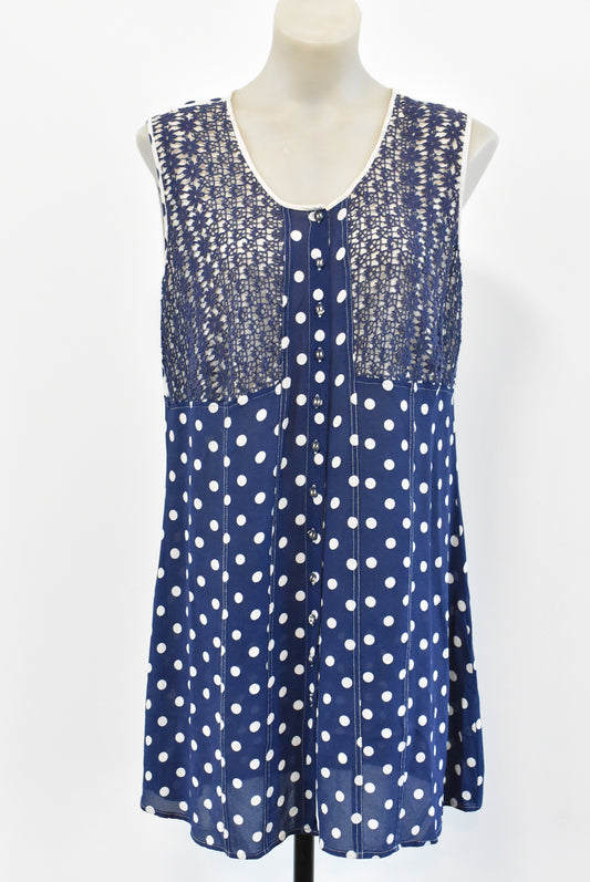 Verge polkadot button front NZ designed dress, 14