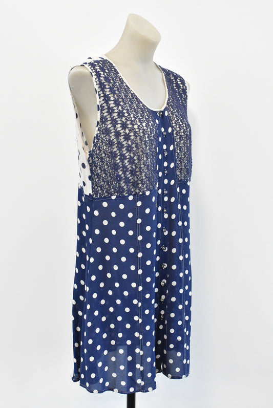 Verge polkadot button front NZ designed dress, 14