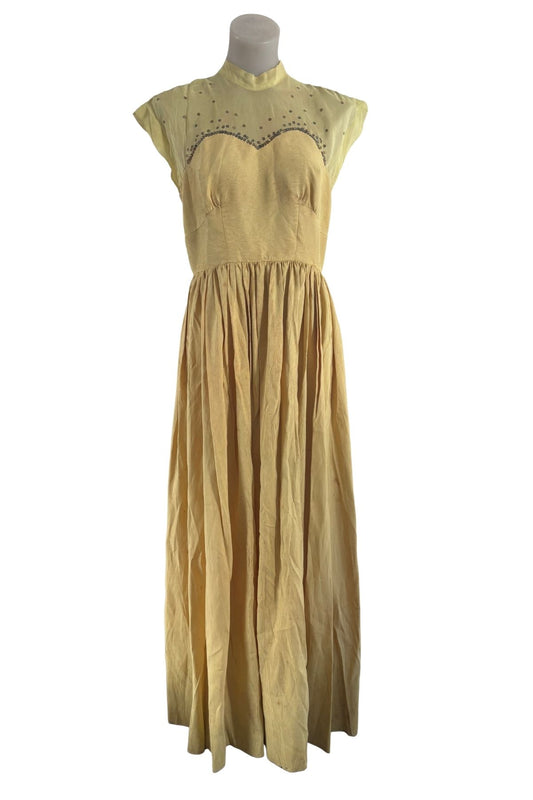 1950's Silk sequin gown, M/L