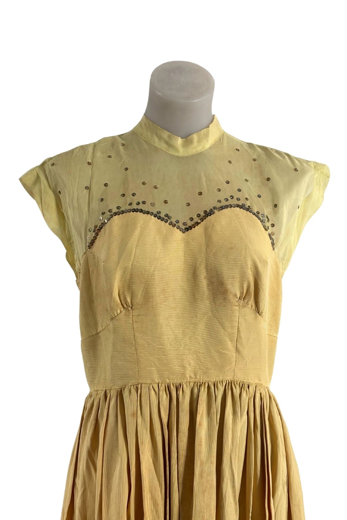1950's Silk sequin gown, M/L