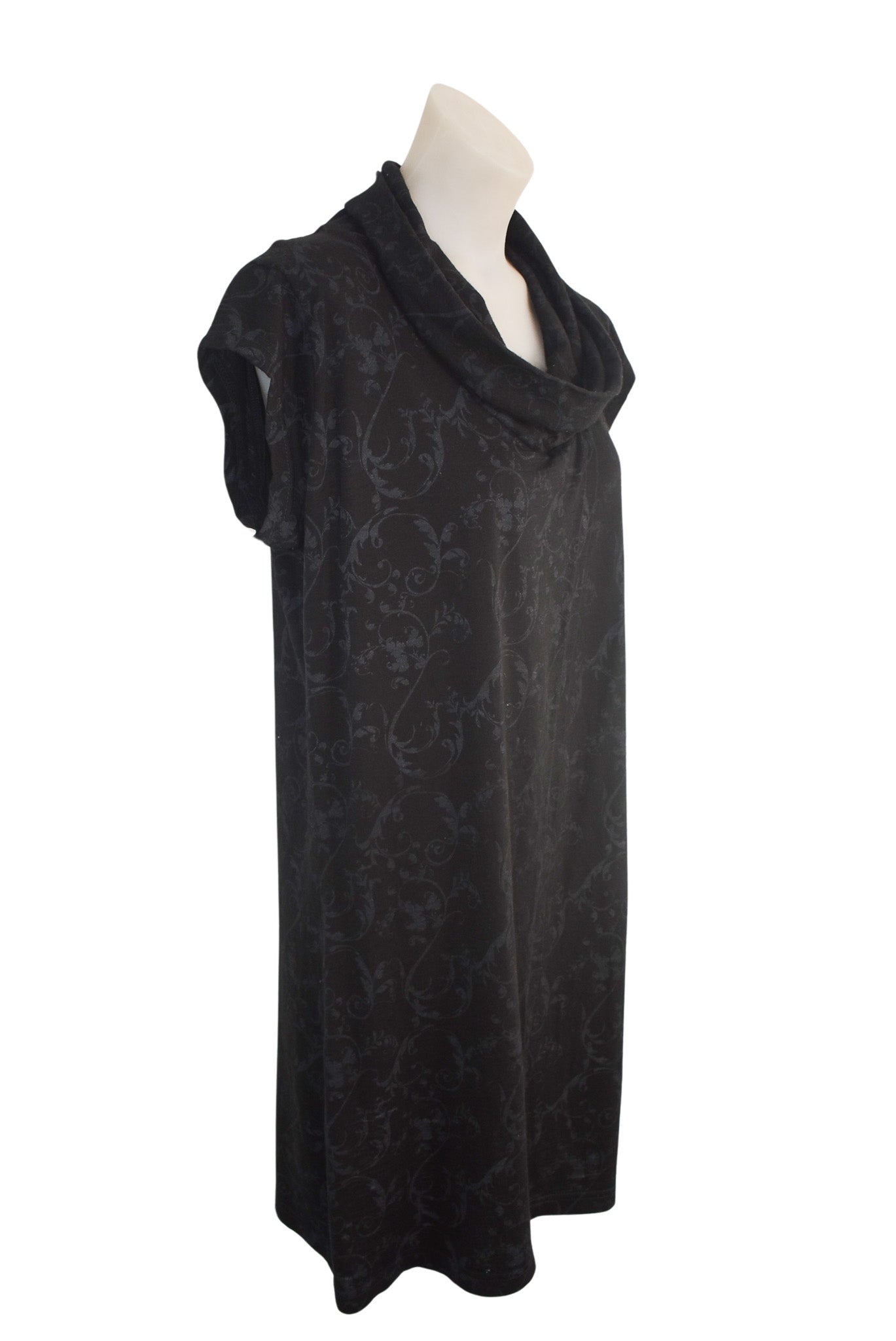 My Merino 100% NZ made full slit black wrap dress, 14