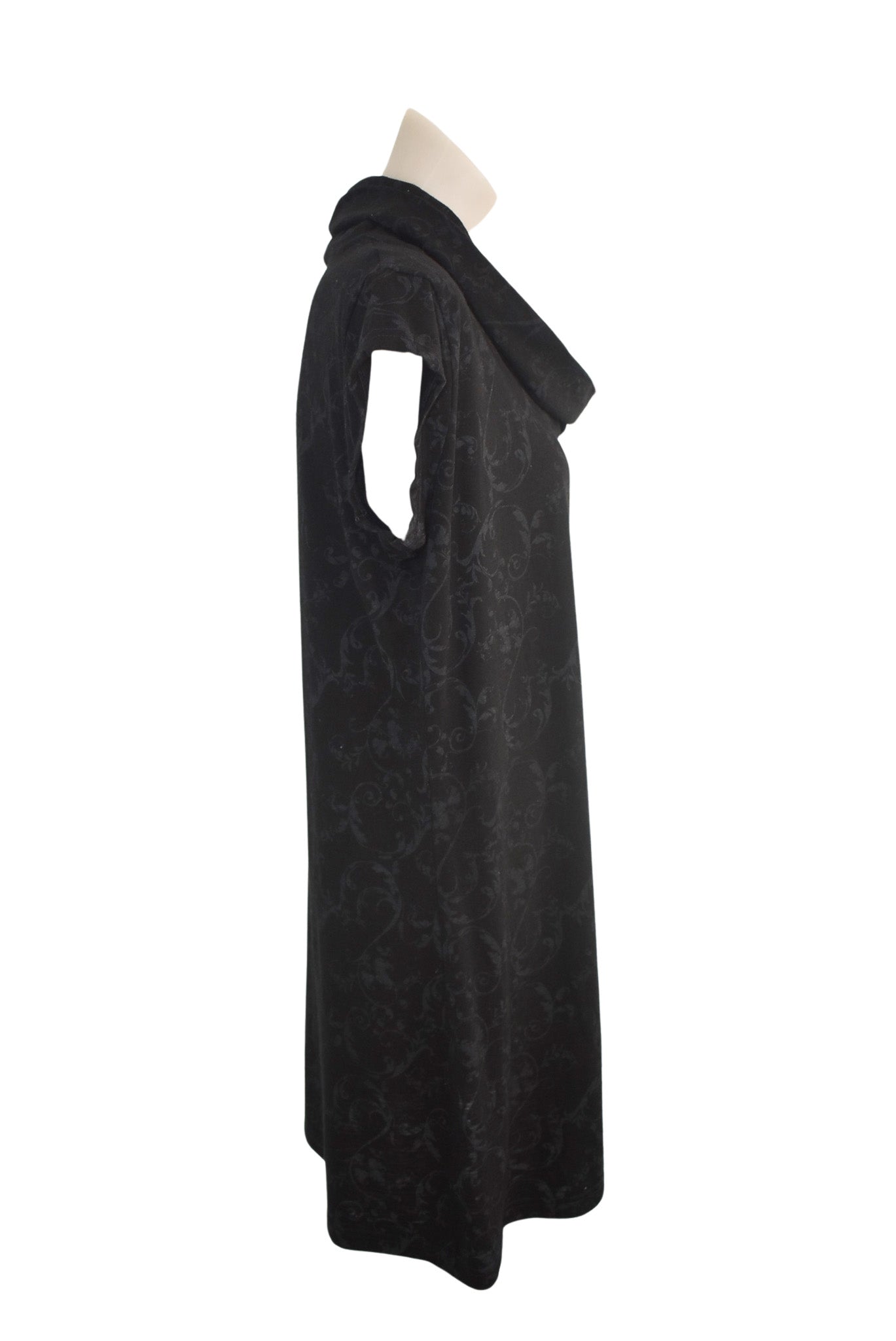 My Merino 100% NZ made full slit black wrap dress, 14