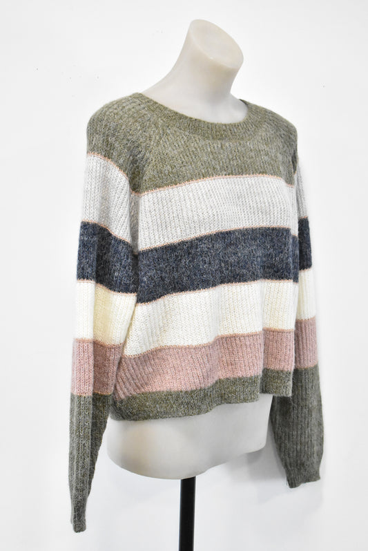 Only multi wide stripe sweater, L