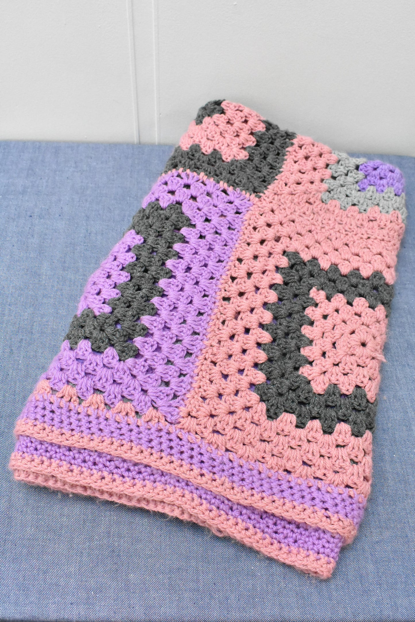 Hand crocheted blanket/throw