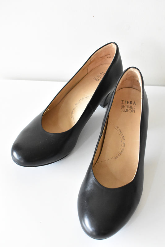 Ziera refined comfort black leather pumps, size 40FF