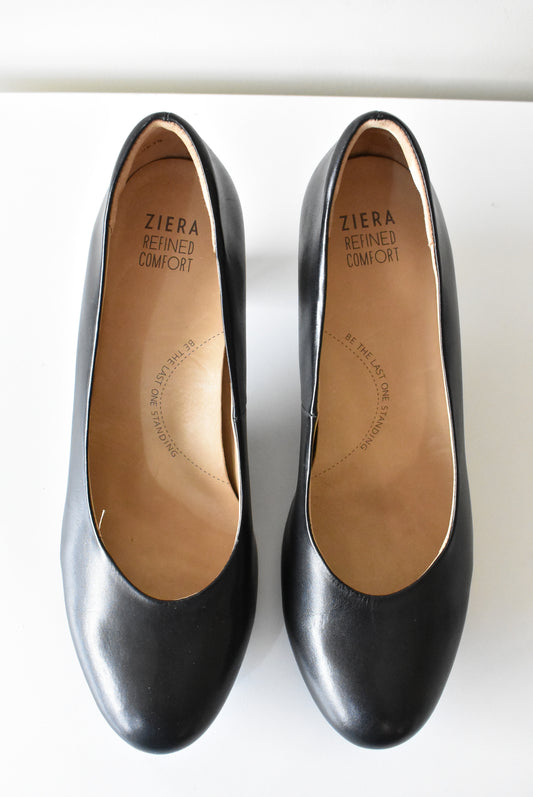 Ziera refined comfort black leather pumps, size 40FF