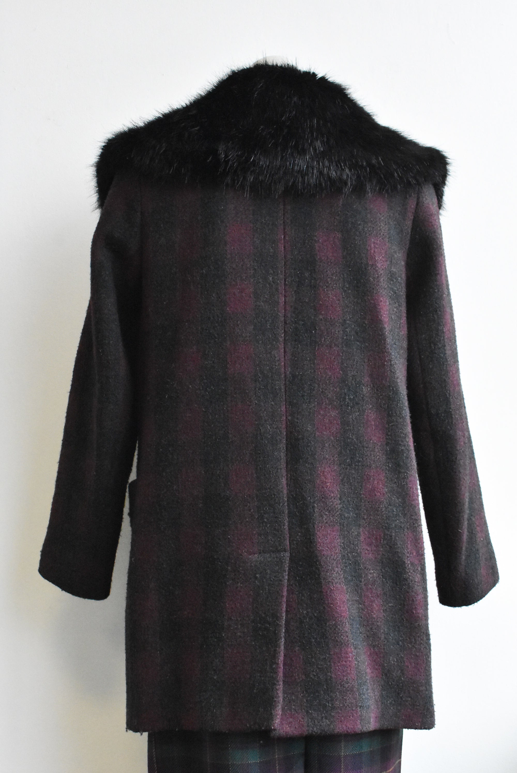 French connection on sale fur collar coat