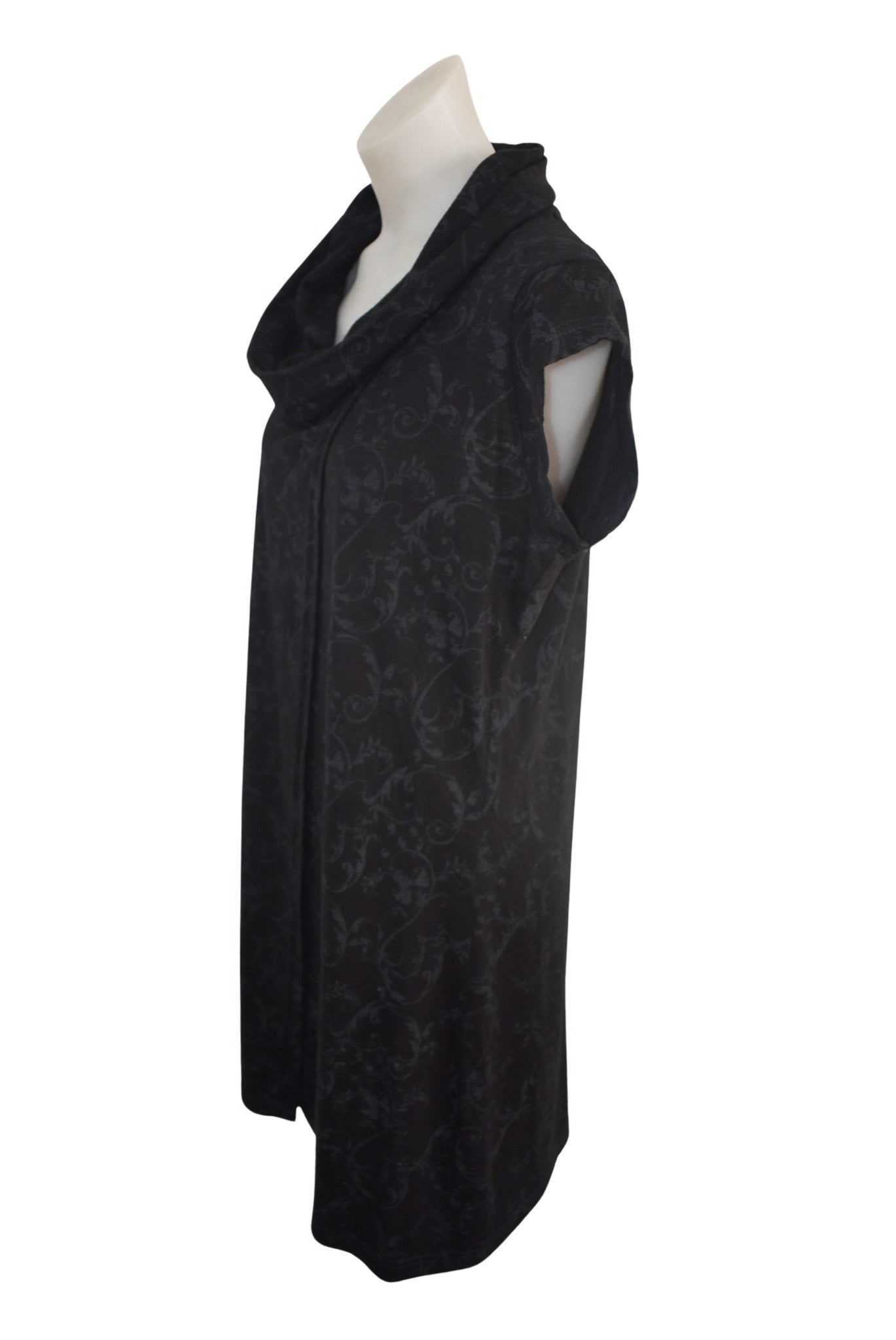 My Merino 100% NZ made full slit black wrap dress, 14