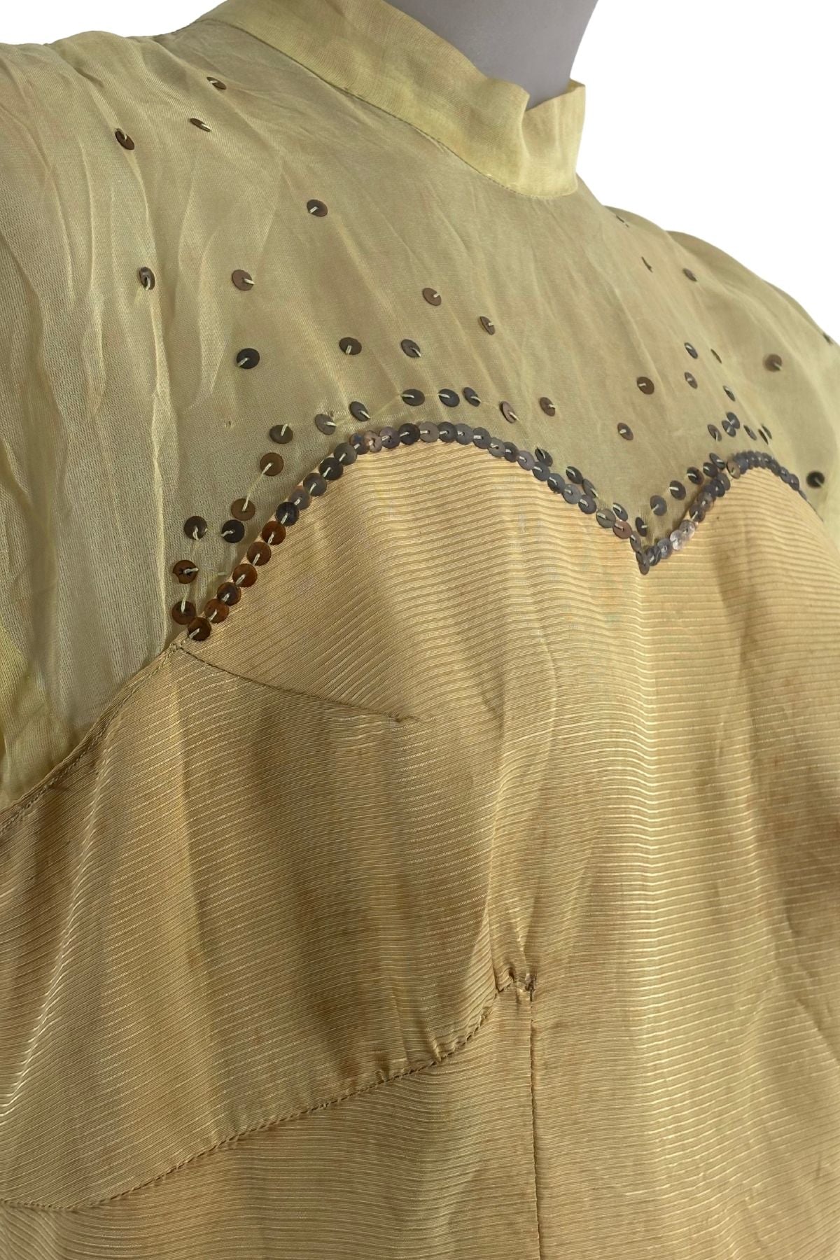 1950's Silk sequin gown, M/L