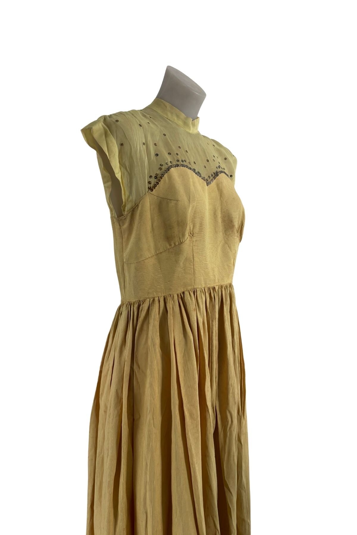 1950's Silk sequin gown, M/L